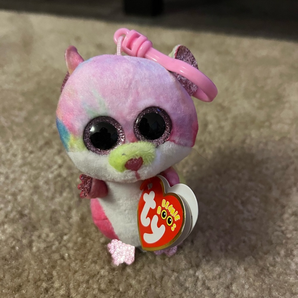 Beanie Baby Boo Rodney the Hamster Keychain